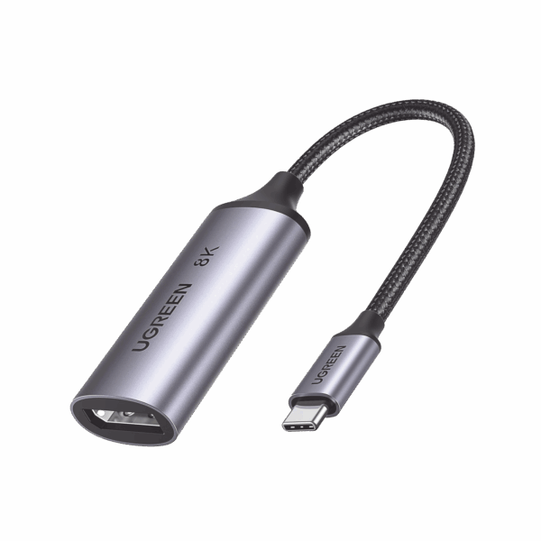 Cable Adaptador USB-C a DP 1.4 |  8K@60Hz | 4K@240Hz | Compatible con Thunderbolt 3 & 4 | HDR | eARC | DTS |  Dolby | 3D | ALLM | VRR | Admite Multi-Stream (MST) | Longitud del cable 10cm | Caja de Aluminio.