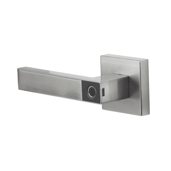 Manija Castelli Biométrica/ Niquel Satinado / 30 usuarios / Para Puerta Izq o Derecha de 60-70mm