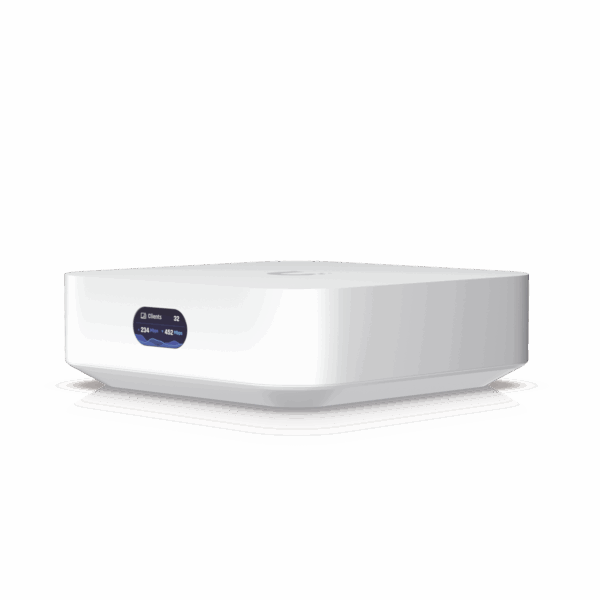 Router UniFi Ultra Express UX con WiFi 6, 1 puerto WAN GbE / 1 puerto GbE LAN. Administra hasta 4 dispositivos UniFi en modo  Gateway, o funciona como AP, hasta 50 clientes