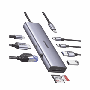 HUB USB-C (Docking Revodok) 9 en 1 | 2 USB-A 3.0 (5Gbps) | 2 USB-C (5Gbps) | USB-C PD Carga 100W | HDMI 4K@60Hz | RJ45 (Gigabit Ethernet) | Lector Tarjetas SD + Micro SD (TF) Simultáneo | Chip de Última Generación | Caja de Aluminio.