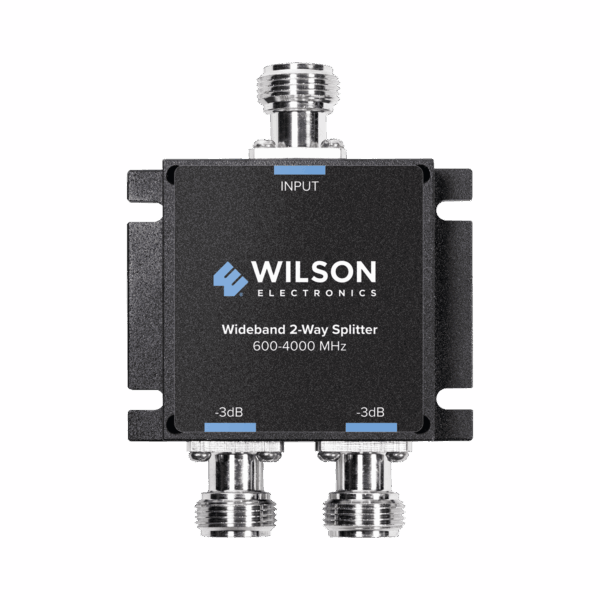 Divisor de potencia (Splitter) de dos vías para 600-4000 MHz.