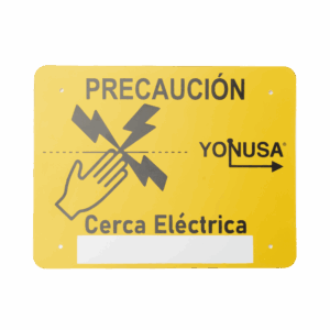 Letrero de PRECAUCION para cercas electrificadas (21.8 x 17 cm)