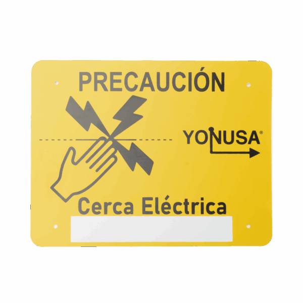 Letrero de PRECAUCION para cercas electrificadas (21.8 x 17 cm)