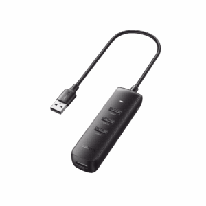 HUB USB-A 3.0 4 en 1 | 4 Puertos USB-A 3.0 (5Gbps) | Cable de 25 cm | Indicador Led | Ideal para Transferencia de Datos | Entrada USB-C para alimentar equipos de mayor consumo como discos duros | Color Negro.