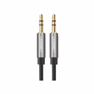 Cable Auxiliar 5 Metros / Conector 3.5mm a 3.5mm / Macho a Macho / Cubierta de TPE / Carcasa de Aluminio / Color Negro