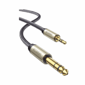 Cable Audio Estéreo 3.5mm (1/8″) TRS a 6.35mm (1/4″) TS / 1 Metro / Audio de Hi-Fi / Trenza de Nylon / Blindaje Múltiple / Caja de Aleación Zinc / Núcleo de Cobre Puro / Compatibilidad Universal