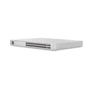 UniFi Switch PRO Aggregation Capa 3 para fibra óptica con 28 puertos SFP+ (10G) y 4 puertos SFP28 (25G), pantalla informativa