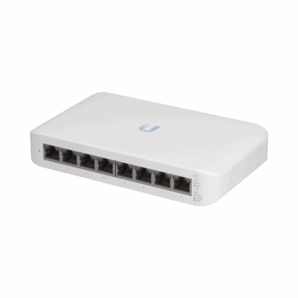Switch UniFi Lite Administrable PoE de 8 Puertos 10/100/1000 Mbps (4 puertos 802.3af/at), 52 W