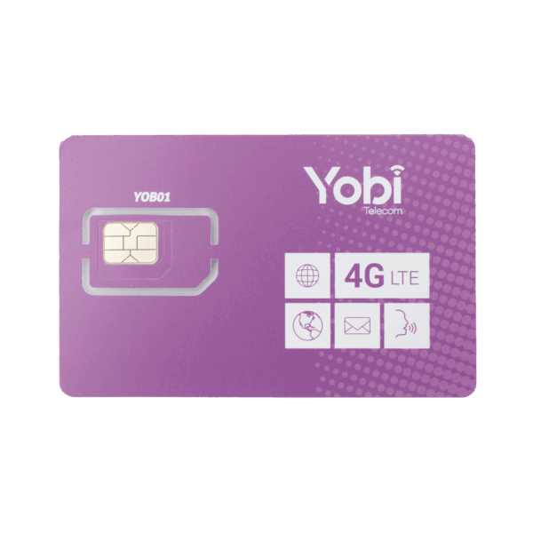 SIM Yobi para dispositivos móviles 3G/4G con recarga de 1GB cada mes durante 1 año de servicio (solo datos)