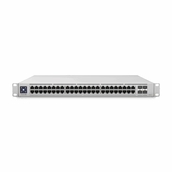 UniFi Switch Enterprise administrable capa 3, 48 puertos 2.5GbE RJ45 POE+, 4 puertos 10G SFP+, 720W, con pantalla táctil de 1.3"
