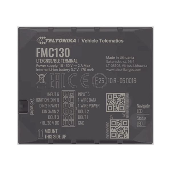 Profesional Rastreador Vehicular (GPS) 4G LTE CAT 1 y 2G / Identificación de Conductores / Bloqueo Remoto / Detección de Jammer / Sensores Bluetooth / Múltiples I/O