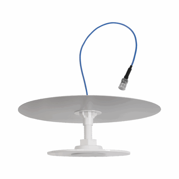 Antena Omnidireccional de Bajo Perfil Ultra Delgada con Reflector para Máxima Ganancia de 7dBi. Cubre bandas de celular 5G, 4G, 3G y WiFi de 608 a 2700 MHz.