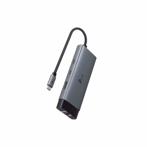 Adaptador HUB 6 en 1, 1 puerto USB-C entrada, 1 puerto HDMI 4K, 1 puerto Ethernet Gigabit, 1 puerto USB-C y 2 puertos USB-A