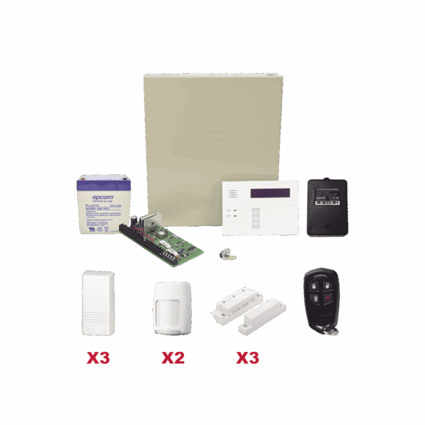 Kit inalámbrico / Panel VISTA48LA con teclado 6160RF receptor inalámbrico / 3 contactos 5816 / 2 PIR 5800PIR / 1 Llavero inalambrico Bateria y Transformador