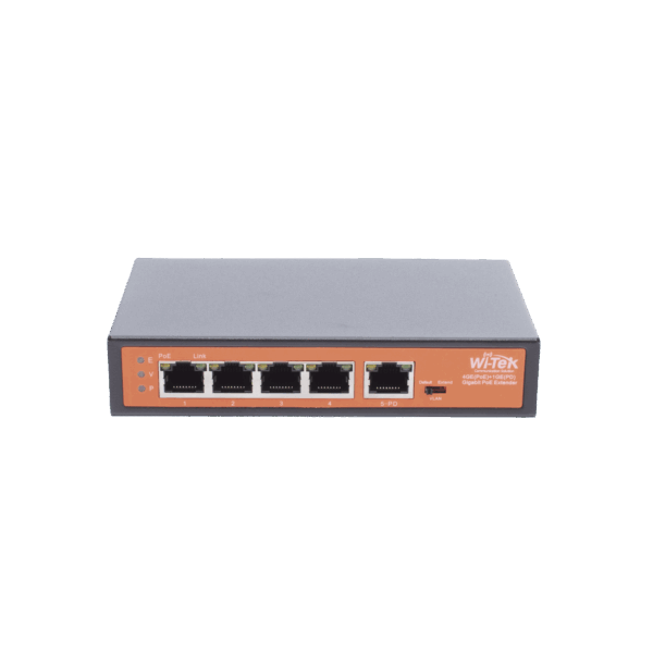 Extensor PoE / Entrada hasta 90 W / 4 puertos Gigabit PoE salida 802.3 af/at / Extensor PoE hasta 250 m / No administrable