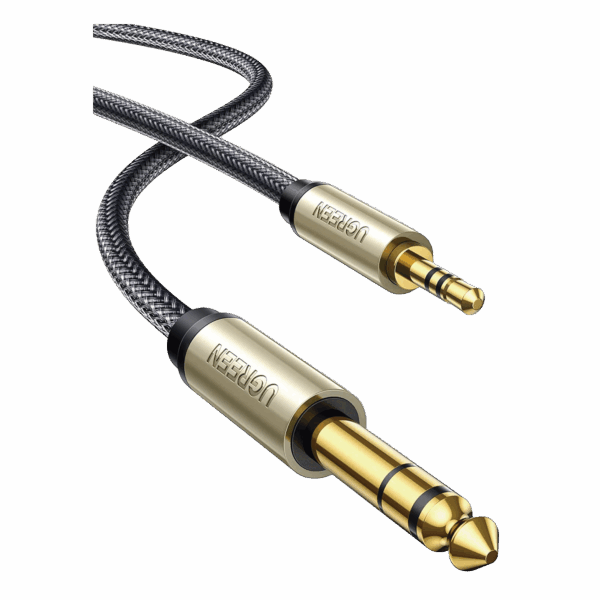 Cable Audio Estéreo 3.5mm (1/8") TRS a 6.35mm (1/4") TS / 5 Metros / Audio de Hi-Fi / Trenza de Nylon / Blindaje Múltiple / Caja de Aleación Zinc / Núcleo de Cobre Puro / Compatibilidad Universal