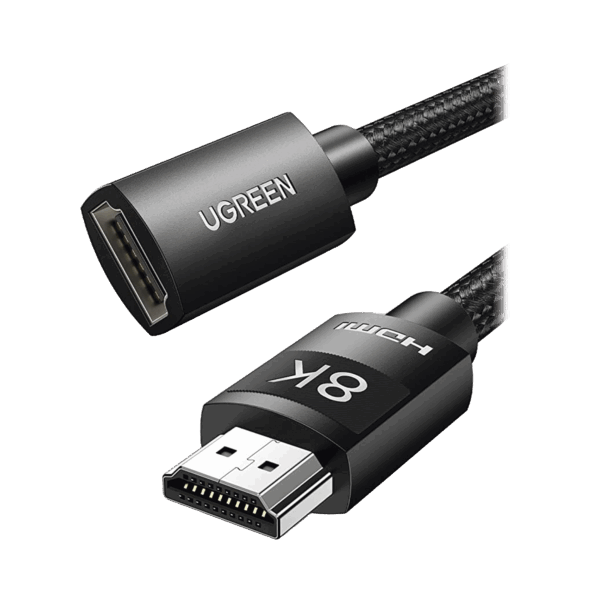 Cable de extensión HDMI 8K / 1 Metro / Macho a Hembra / HDMI 2.1 / 8K@60Hz / Núcleo de Cobre Puro 28AWG / Soporta la Conexión de hasta 3 Metros de largo en HDMI 2.1