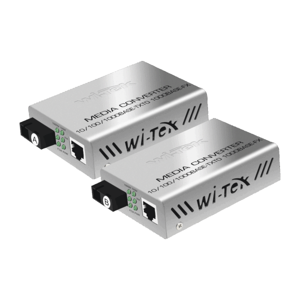 Convertidor de medios / Hasta 25 Km / 1 puerto SC/UPC 1000Mbps / 1 puerto RJ45 1000Mbps / WL: Tx 1310nm - Rx 1550nm / incluye 2 piezas A y B