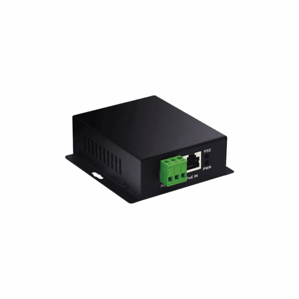 Convertidor PoE Industrial / Entrada PoE 802.3 af/at / Salida PoE pasivo 24V / Conexión plug and play / Alcance de hasta 100 metros / Ideales para Enlaces Inalámbricos