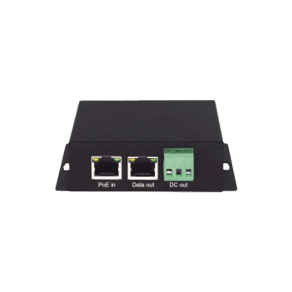Splitter PoE / 1 Puerto PoE Entrada / 1 Puerto Salida Datos / 1 Salida de 12 Vcc, 2A / Presupuesto PoE 30W /