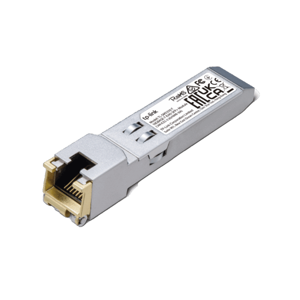 Transceptor mini-GBIC SFP+ RJ45 / Admite 10GBASE-T, 5GBASE-T, 2.5GBASE-T, 1000BASE-T y 100BASE-TX /  Distancia Hasta 30 metros / Conector RJ45 (10G)