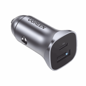 Cargador de Auto 24W | Puerto USB-A y USB-C | Carga Rápida | Compatible con Vehículos de 12 y 24 VCD | PD3.0 + QC3.0 | Indicador Led | Diseño Compacto | Chip Inteligente | Caja de Aluminio.
