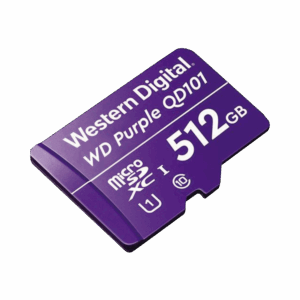 Memoria microSD de 512 GB PURPLE, Especializada Para Videovigilancia, 10 VECES MAYOR DURACIÓN, 3 AÑOS DE GARANTIA