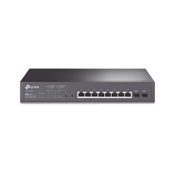 Switch PoE JetStream SDN Administrable 8 puertos 10/100/1000 Mbps + 2 puertos SFP, 8 puertos PoE, 150W, administración centralizada OMADA SDN