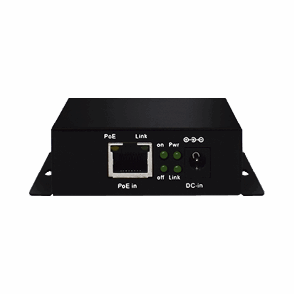 Inyector PoE Extenido Industrial / PoE 802.3 af/at Hasta 30W / Conexión plug and play / Alcance de hasta 250 metros / Aplicaciones CCTV / Alimentación PoE af/at o Vcc 37-57 Vcc