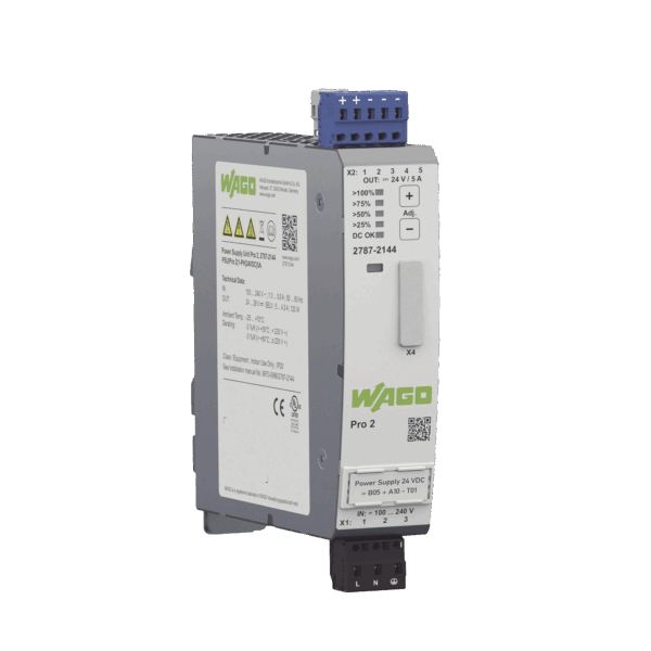 Fuente de alimentación; Pro 2; monofásico; Tensión de salida 24V DC; Corriente de salida 5A; TopBoost + PowerBoost; capacidad de comunicación
