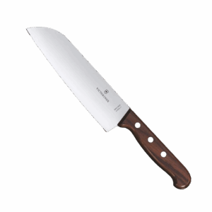 Cuchillo Santoku Wood de 17 cm, Filo con Corte Recto, Estilo Japonés