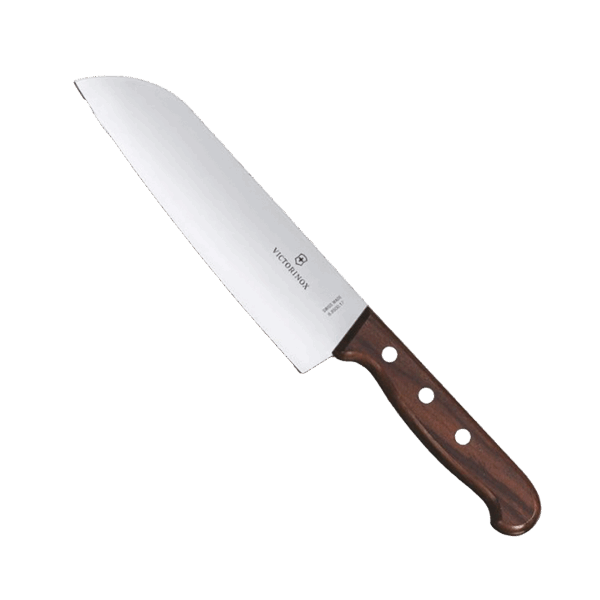 Cuchillo Santoku Wood de 17 cm, Filo con Corte Recto, Estilo Japonés