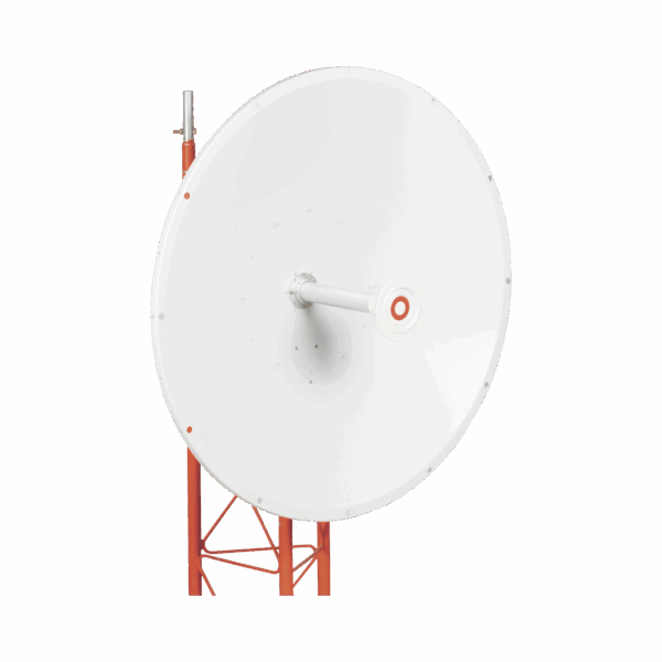 Antena direccional de 3ft, 4.9 a 6.5 GHz, Ganancia 34 dBi, Conectores N-hembra, Polarización doble, incluye montaje para torre o mástil