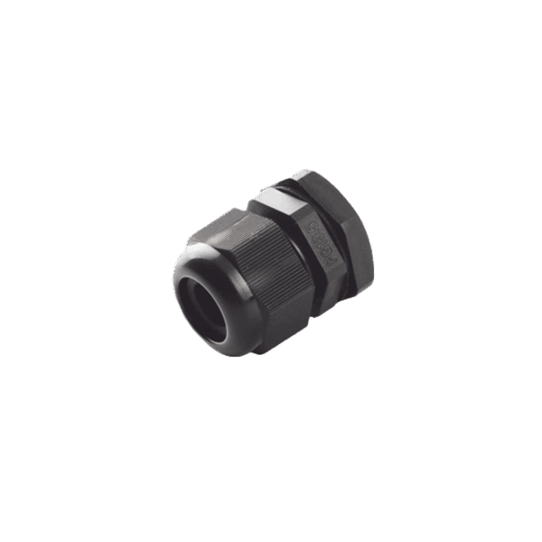 Conector Plástico Negro Tipo Glándula, para Cable de 6 a 12 mm de Diámetro.