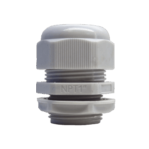 Conector Plástico Blanco Tipo Glándula para Rosca NPT 1&#824...