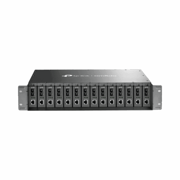 Chasis para Montaje en Rack de 14 bahías / Soporta Convertidores de Fibra Óptica TP-Link /  Compatibles (MC111CS, MC112CS, MC220L, MC110CS, MC100CM, MC210CS, MC200CM) / Plug and Play