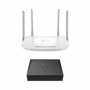 Kit de ONU Gigabit XZ000G3 con Router Router Inalámbrico ISP doble banda AC, Hasta 1167 Mbps, 4 antenas externas omnidireccional, Puertos Gigabit