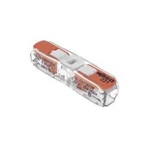 Conect. p. instal. en línea con palancas; para cualquier tipo de conductor; máx. 4mm²; 2 conductores; Carcasa transparente; Color tapa blanco; Temperatura ambiente máxima 85°C (T85); 4,00 mm²; transparente