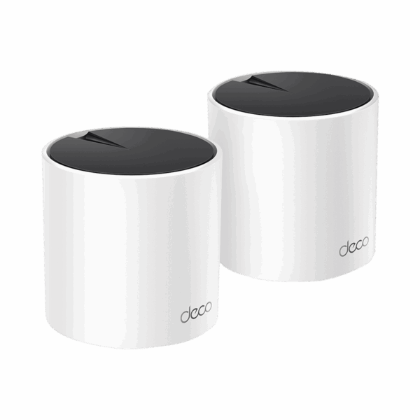 Kit 2 Routers Inalámbricos MESH Interior para Hogar / Doble Banda Wi-Fi 6 AX3000 Mbps / 3 Puerto Gigabit WAN/LAN / 2 Antenas Internas / Administración Mediante la App Deco (iOS, Android) / Protección HomeShield