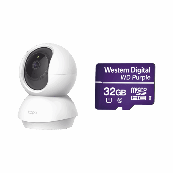 Kit de Cámara IP Wi-Fi / Incluye 1 Pieza Modelo TAPOC200 / 2 Megapixel / Audio Doble Vía /  Utiliza La App Tapo / 1 Memoria Micro SD Modelo  Mod WD32MSD