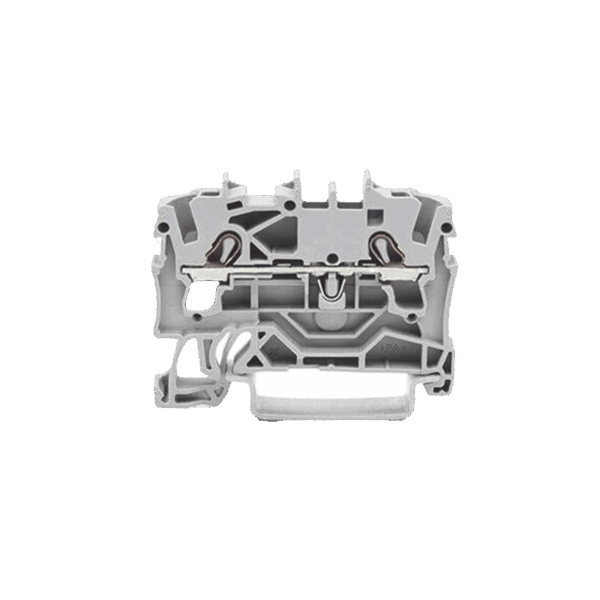 Borna de paso para 2 conductores; 2,5 mm²; Apropiado para aplicaciones Ex e II; Marcaje lateral y central; para carril DIN 35 x 15 y 35 x 7,5; Push-in CAGE CLAMP®; 2,50 mm²; gris