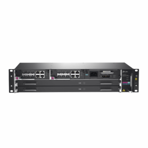 DeltaStream – OLT Módular GPON / Conexión de hasta 4,096 ONUs / 2 Tarjetas Main / Puertos Gigabit RJ45 Uplink / 4 Puertos SFP+ Uplink / Fuente Redundante AC- DC (incluida) / Administración desde la nube (DPMS)