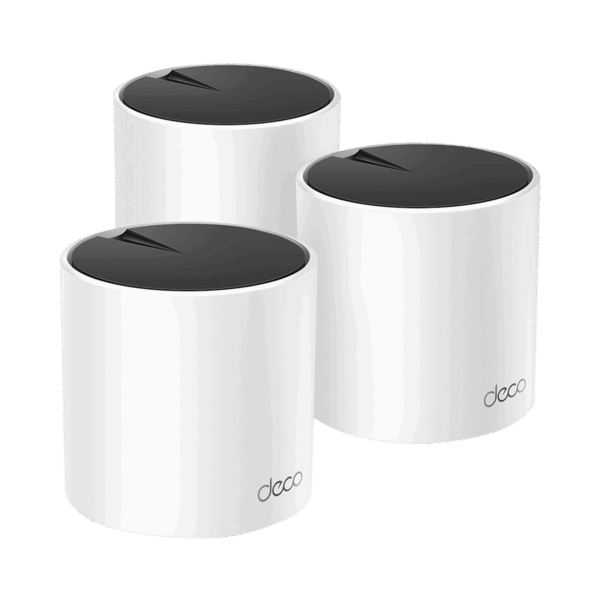 Kit 3 Routers Inalámbricos MESH Interior para Hogar / Doble Banda Wi-Fi 6 AX3000 Mbps / 3 Puerto Gigabit WAN/LAN / 2 Antenas Internas / Administración Mediante la App Deco (iOS, Android) / Protección HomeShield