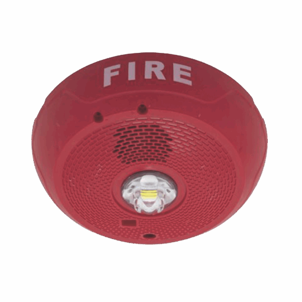 Sirena con Lámpara LED Estroboscópica / Montaje en Techo / Nivel de Candelas Seleccionable / Color Rojo / Nuevo Diseño Moderno y Elegante / Menor Consumo de Corriente