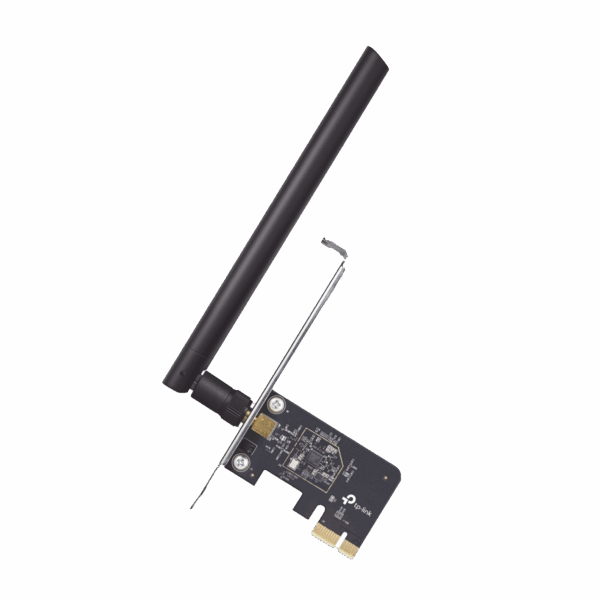 Adaptador  PCI inalámbrico doble banda AC 600 Mbps / Antena de alta ganancia / Tecnología MU-MUMO / Seguridad WPA3 / Soporte de perfil bajo y Altura completa