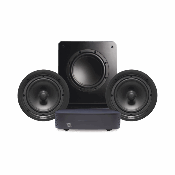 KIT Amplificador VSSL  A1X | 2 Bocinas de Techo TruAudio PP8 |  Subwoofer SS10