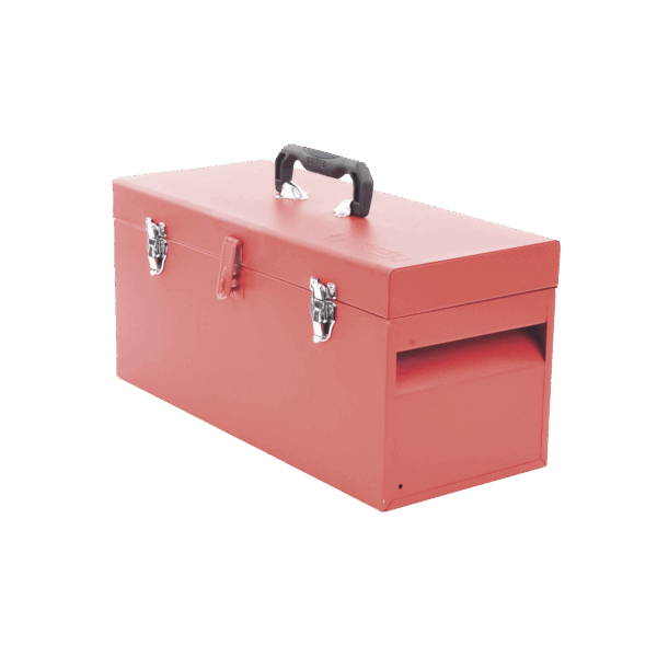 Caja de herramientas metálica con soble cerradura de 51 x 21.5 x 24cm.