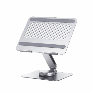 Soporte Giratorio de Aluminio para Laptop | Giratorio 360° | Función de Bloqueo | Soporta Laptops de 10 a 17.3”| Capacidad de Carga 5Kg | Excelente Estabilidad | Diseño Ergonómico | Altura y Angulo Ajustable | Plegable y Port&amp