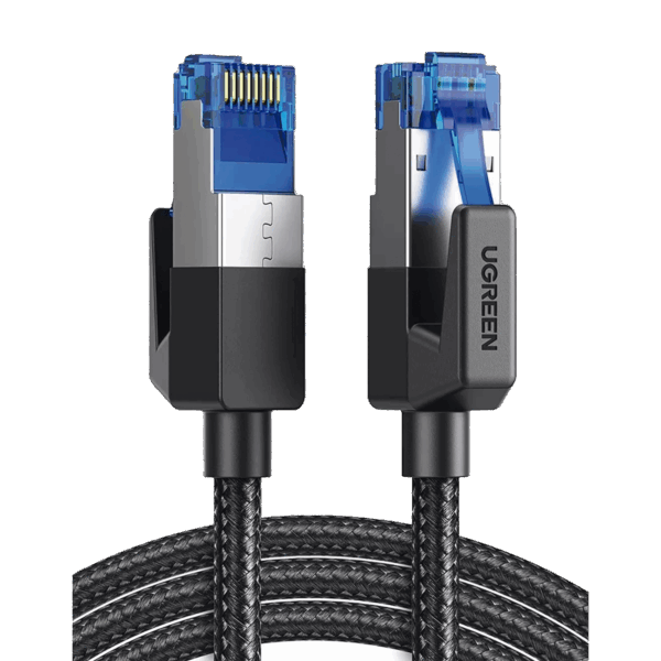 Cable Ethernet Cat8 CLASS???F/FTP Redondo con Malla de Nylon 1 Metro