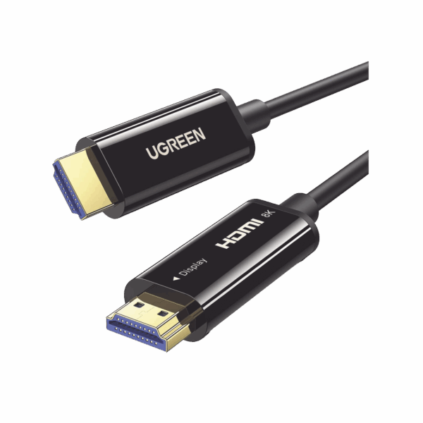 Cable HDMI de 30 Metros por Fibra Óptica 8K@60Hz / Fibra de 4 núcleos + Cobre estañado de 7 núcleos / Compatible con HDMI 2.1 / Alta velocidad 18 Gbps / 3D / HDR / Caja de Aleacion Zinc / Premium